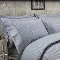 Lenjerie de pat din satin delux Maison D'or Chanell Rails Grey, 200*220 cm