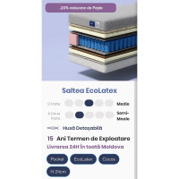 Saltea EcoLatex, 160x190, înălțimea 24 cm