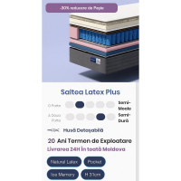 Saltea Latex Plus, 200x200, înălțimea 31 cm